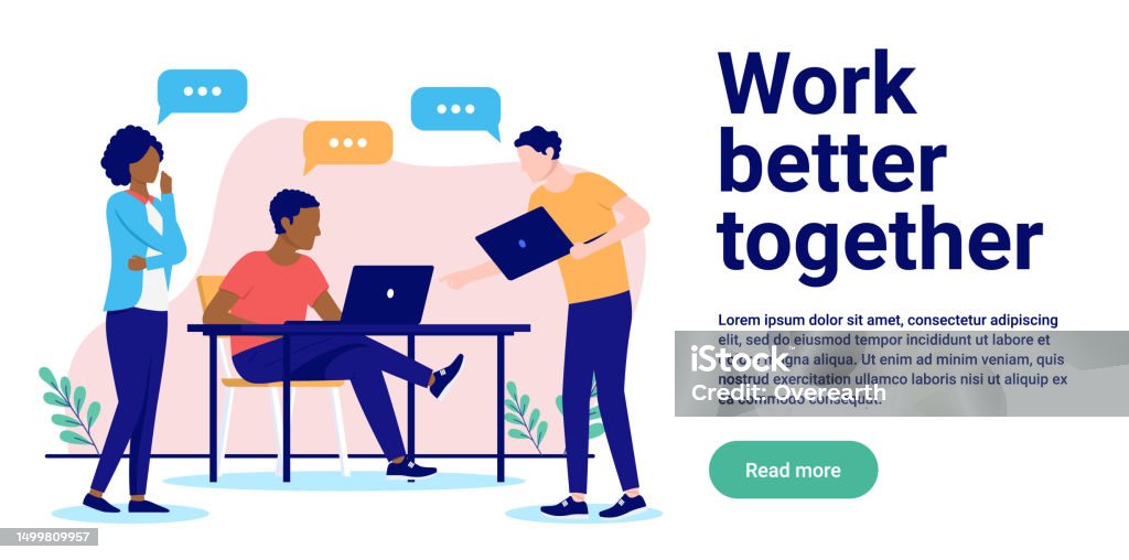 Work Better Now Work Better Together Stock Illustration - Download Image Now - Abstract ...