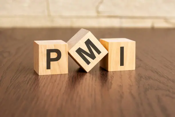 Photo of project management institute concept with symbols PMI on wooden blocks