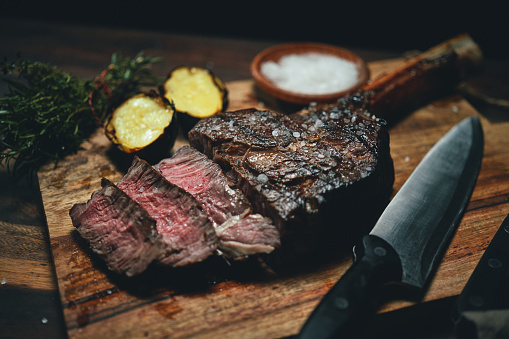 Roasted Tomahawk Steak with Grilled Potato
