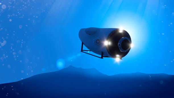 um submarino turístico desapareceu no atlântico norte. mini submarino tripulado para explorar o fundo do oceano. - mergulho autónomo - fotografias e filmes do acervo