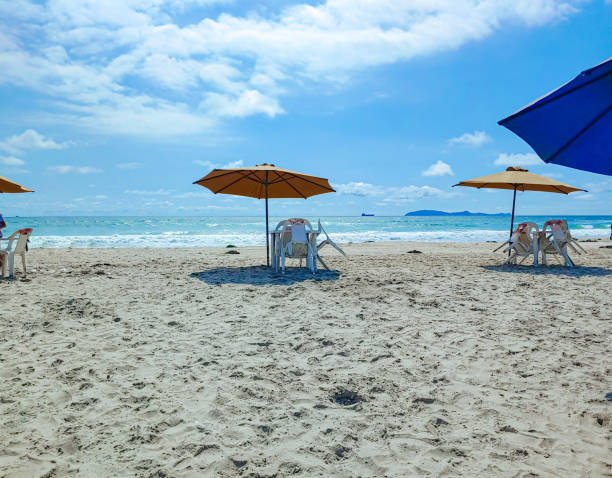 istock beach with chairs and umbrella 1499826268