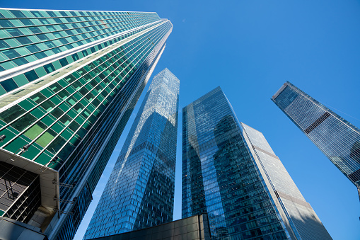 Modern tall business buildings at Moscow-city, downtown district