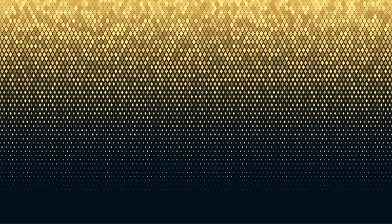 Seamless golden pixelated glittering diamonds background vector dots gradient illustration