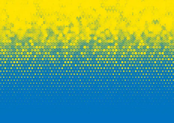 Vector illustration of Blue and yellow abstract stars Ukraine flag background