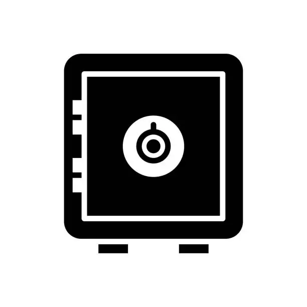 Vector illustration of Personal Safe Black Line & Fill Vector Icon