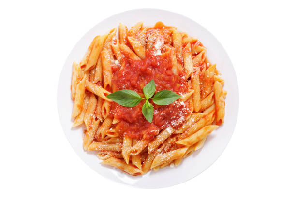 istock plate of pasta with tomato sauce isolated on white background 1499844949