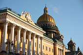 Dome of St. Isaac's Cathedral with old historical building