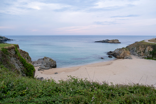 Tapia de Casariego, Asturias, Spain. Beach of Murallon or Maleguas. Cantabrian Sea coast.