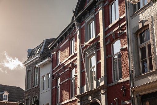 Picture of a typical facade of dutch architecture in the city center of Maastricht. Maastricht is a city and a municipality in the southeastern Netherlands. It is the capital and largest city of the province of Limburg.