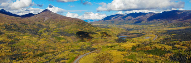 istock Scenic landscape views in Yukon Territory, Canada  in panorama, panoramic view fall 1499861519