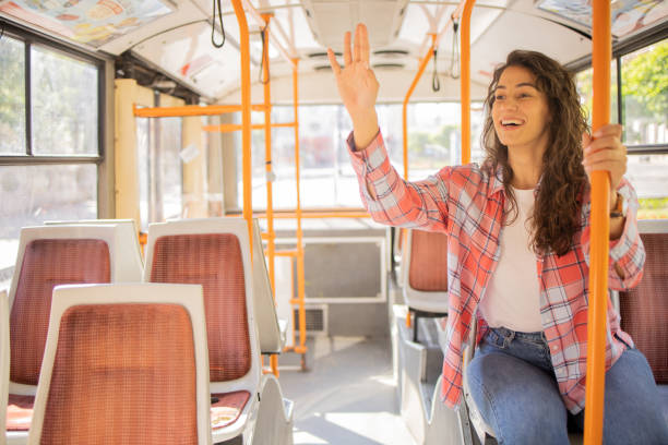 istock Young woman on public transportation 1499863095
