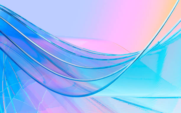 istock Abstract flowing transparent glass background, 3d rendering. 1499871066