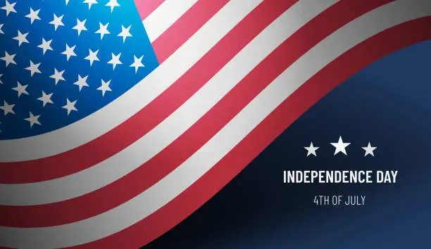 Vector illustration of Independence Day banner event with USA flag