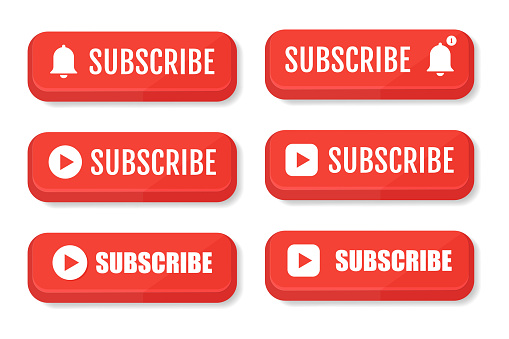 Subscribe Button Color Subscribe Button Color With Arrow Cursor And Shadow Vector Illustration ...
