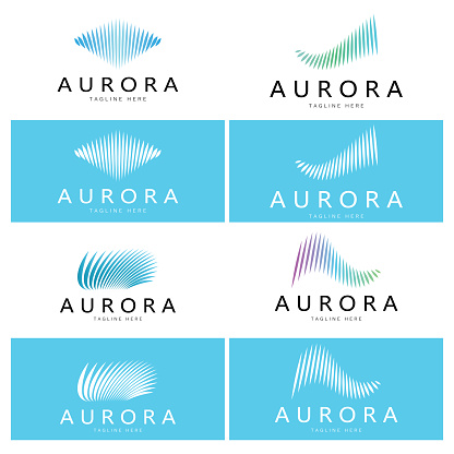 aurora logo design icon illustration vector template