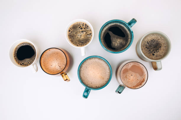 istock A set of mugs with different coffees on a white background 1499877445