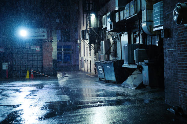 street in the rain