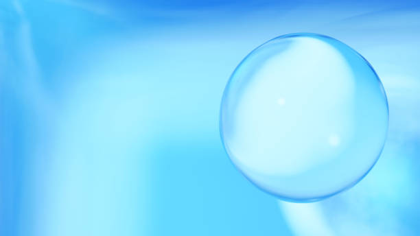 istock 3D Illustration.One transparent sphere on light blue background. (horizontal) 1499891446