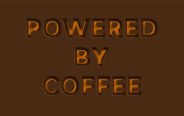 Vector illustration of color papercut effect coffee time quotes banner background for design