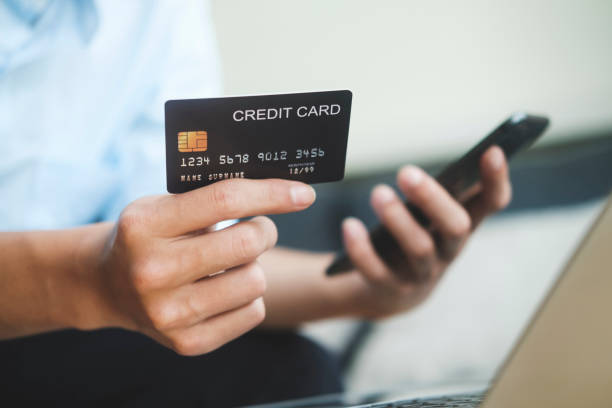 istock Customer shopping online pay by credit card. 1499898112