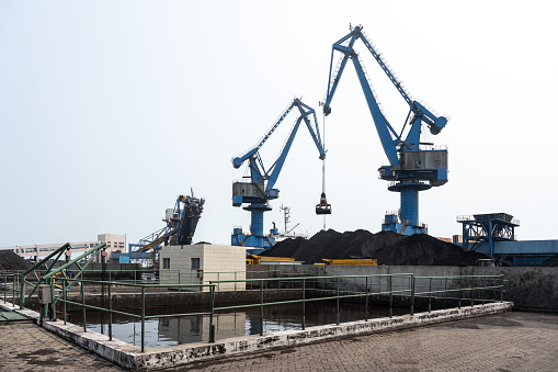 Large coal mine trade loading and unloading dock