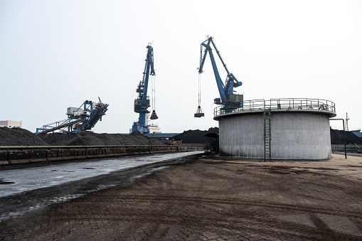 Large coal mine trade loading and unloading dock