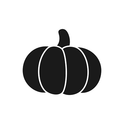 The design of the pumpkin silhouette icon vector illustration, this vector is suitable for icons, logos, illustrations, stickers, books, covers, etc.