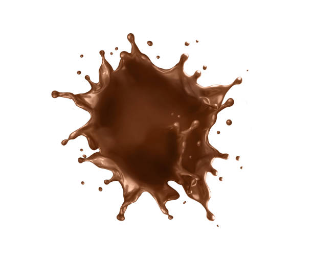istock Realistic chocolate crown splash, Splashing and whirl chocolate liquid, cacao coffee splash with drops 1499914603