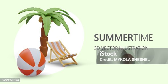 istock Enjoy your summer vacation. Advertising banner about lazy and active vacations 1499920124