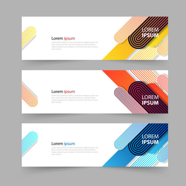Geometric banner background Vector presentation template design header footer template stock illustrations
