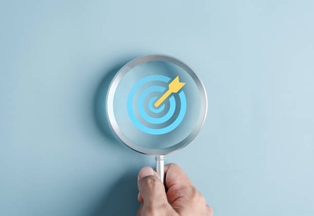 istock Magnifier glass focus to target icon which for planning development leadership and customer target group concept. 1499936041