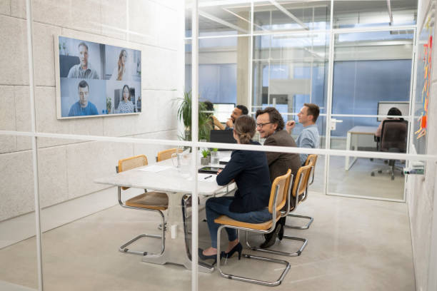 istock Business people attending video conference 1499938048