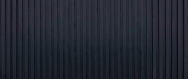 black metal siding fence striped background