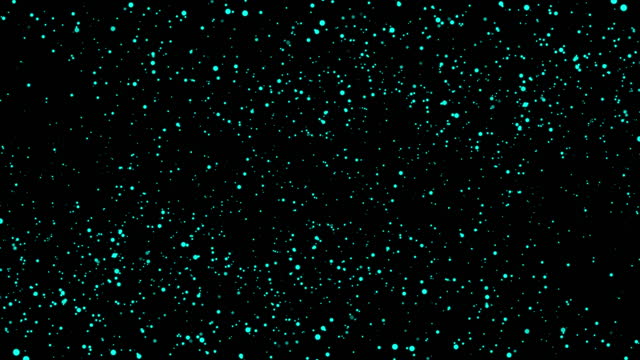 3D animation. Natural Organic Dust Particles Floating On Black Background. Dynamic Dust Particles Randomly Float In Space With Slow Motion. Shimmering Glittering Particles With Bokeh