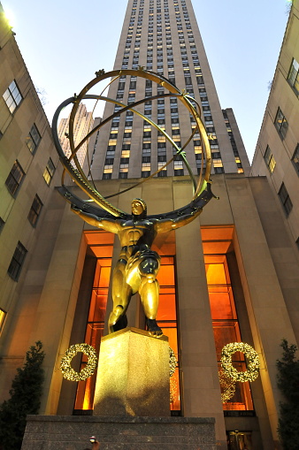 New York, USA-December 1, 2011: New York City is a dream place for travelling. There are so many attractions for people to discover. Here is the night view of Rockefeller Center in Central Manhattan, New York.