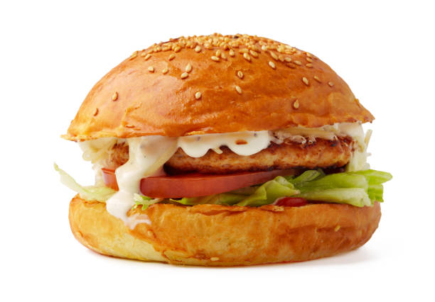 istock Tasty fresh burger isolated on white background 1499944244