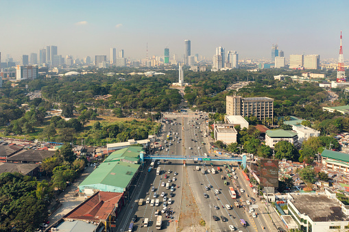 View towards Quezon Memorial Circle in Quezon City, Metro Manila, Philippines.