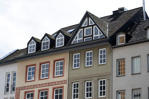 House facade in Copenhagen, Denmark. Real estate investment. Expensive housing in the center of the city.