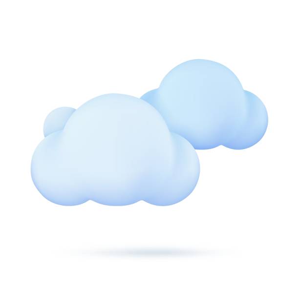 istock 3D weather forecast icons white clouds in the rainy season with strong winds and rain 1499951239