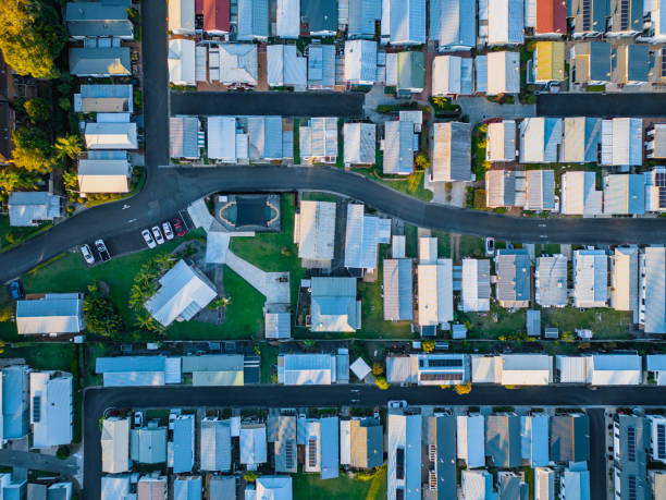 istock Suburban Roof Patterns during the Golden Hour 1499951771