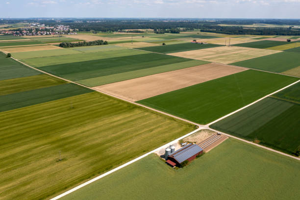 istock Agricultural landscape with a barn 1499955838