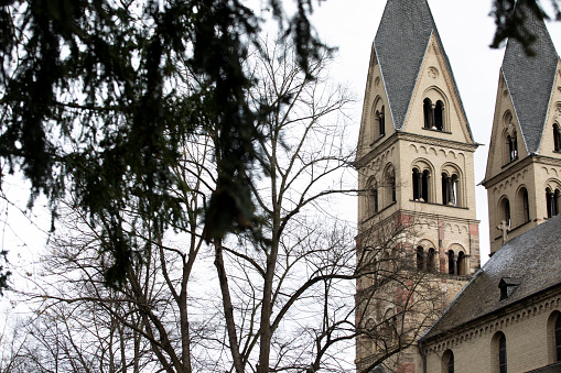 A view of the exterior of St. John on Bethnal Green church in London, UK.