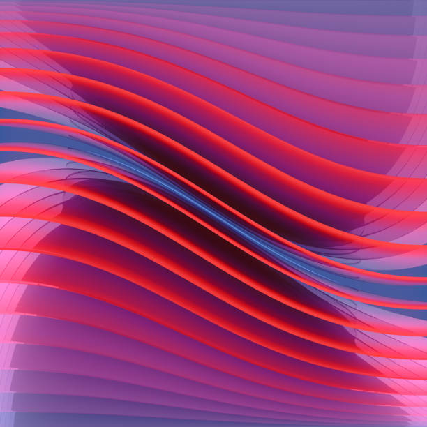 istock Curved luminous stripes background of neon color. Abstract geometric texture. 3d rendering digital illustration 1499961168