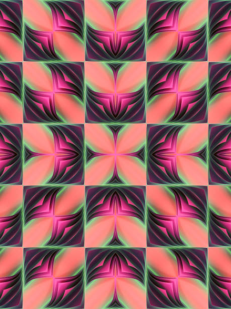 Kaleidoscopic pattern of stacks of colorful pages. Abstract creative design background. 3d rendering digital illustration