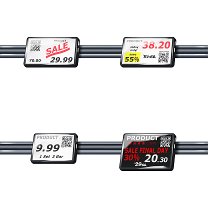 Rm Store Display Tags Electronic Shelf Label On Rail Set Epaper Display For Retail Store ...