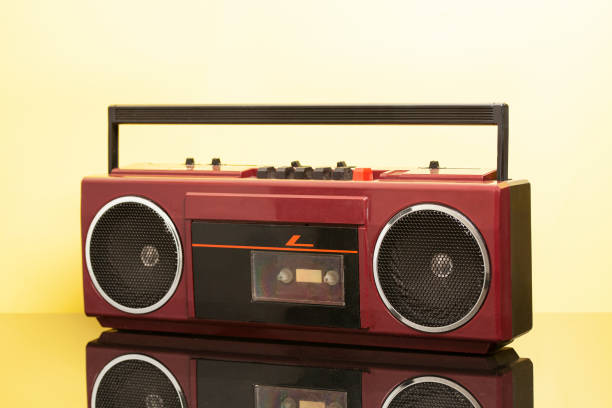 istock Retro portable stereo cassette recorder from 80s. 1499963794