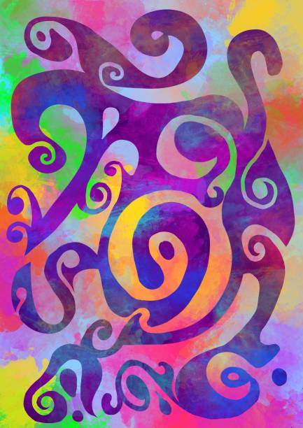 istock multicolored abstract background, rounded shapes, digital painting illustration, ornaments and decorations 1499968450