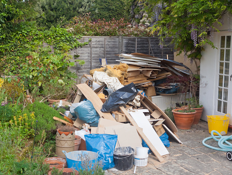 The amount of waste material produced by small scale home improvement and renovation works on a home, including items removed prior to works being commenced in replacing and upgrading a bathroom.
