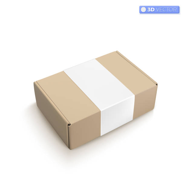 istock Realistic cardboard box icon symbols. Blank white cube product packaging paper cardboard box, carton packaging box mockup. 3D vector isolated illustration design. Cartoon pastel Minimal style. 1499989295