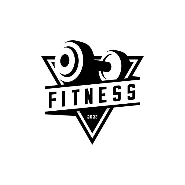 Barbell fitness barbell silhouette vector design, fitness sport vector dumbbell silhouette stock illustrations